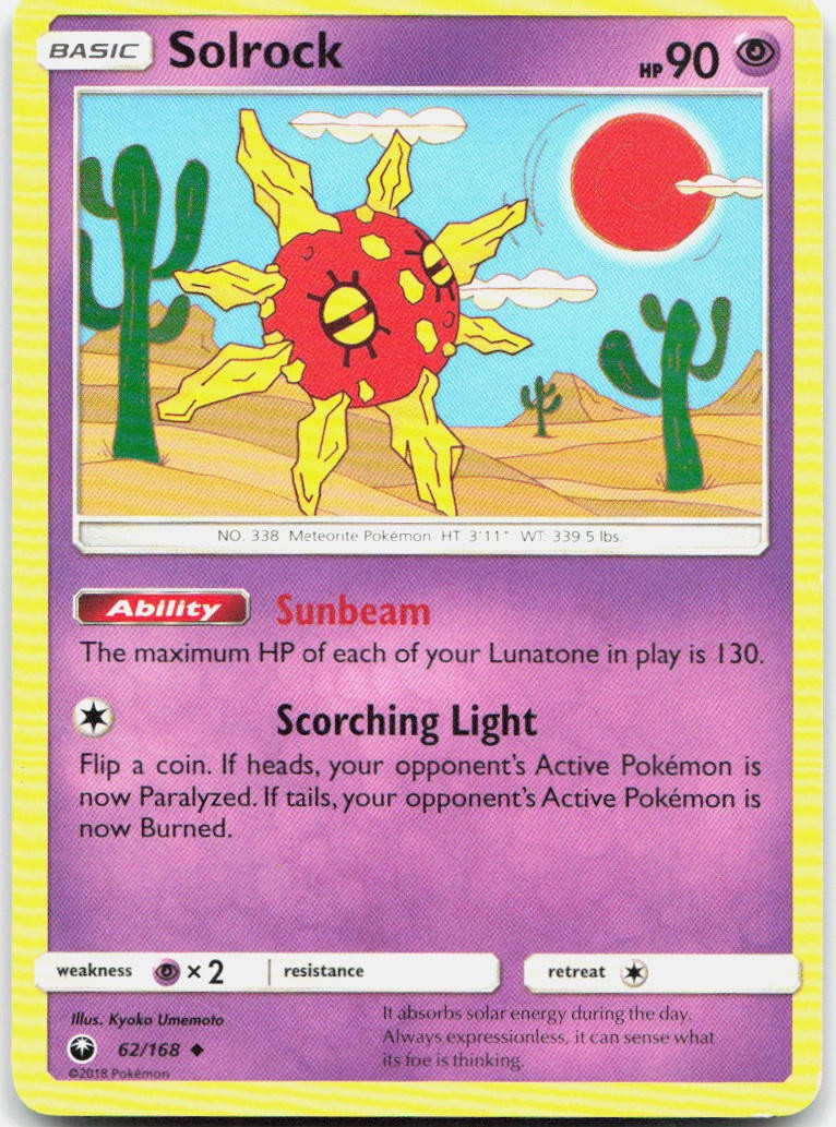 Solrock 62/168 Uncommon Celestial Storm Pokemon LP