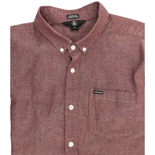 Volcom Herren Modern Fit Kurzarm Button Down Hemd Größe Large Freizeit