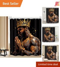 Black Man Shower Curtain Polyester 60x72 Inspirational Quotes Modern Bathroom