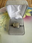 Vintage 1940s Clarks & Coombs Art Deco Mens Signet Ring Sterling Silver Sz 8.75