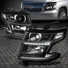 FOR 15-20 CHEVY TAHOE SUBURBAN BLACK/CLEAR CORNER LED DRL PROJECTOR HEADLIGHT