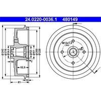 2X ATE Bremstrommeln 200Mm Hinten Passend FüR Chevrolet Lanos Daewoo Lanos