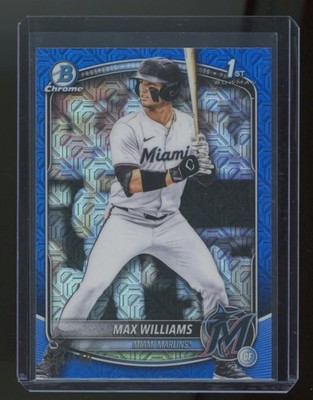 Max Williams 2025 Bowman Draft Blue Mojo Refractor 1st Prospect Card #/150