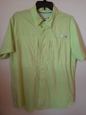 Magellan Men s MED Pocket  MAG WICK VENTED S/S Lime Green Shirt Fish Gear--NWOT
