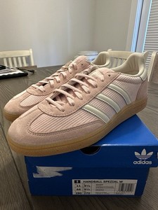 adidas gazelle silver green womens adidas Kids Toddler Originals Handball Spezial Stretch Lace Casual Shoes in Ruby Red/Lucid Pink/Gum main image 1