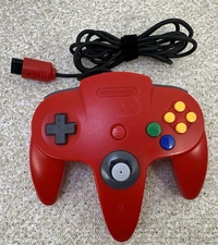 Official OEM Nintendo 64 N64 Red Controller (NUS-005) Tested & Works