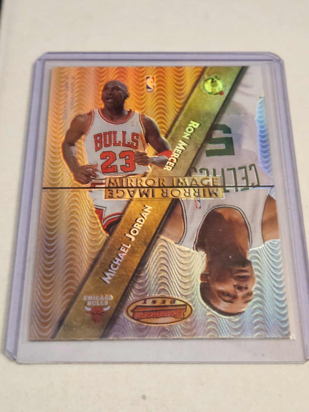 Jordan REFRACTOR - 1997-98 Bowman's Best Michael Jordan Mirror Image Gary Payton