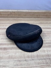 Vtg Authentic Greek Fisherman's Cap Hat Black Wool Blend 7 3/8 Greece WPL 7125
