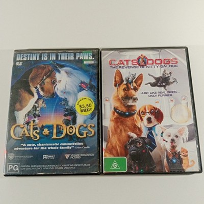 Cats + Dogs / The Revenge Of Kitty Galore DVD Ex Rental Bundle Lot Region 4 PAL