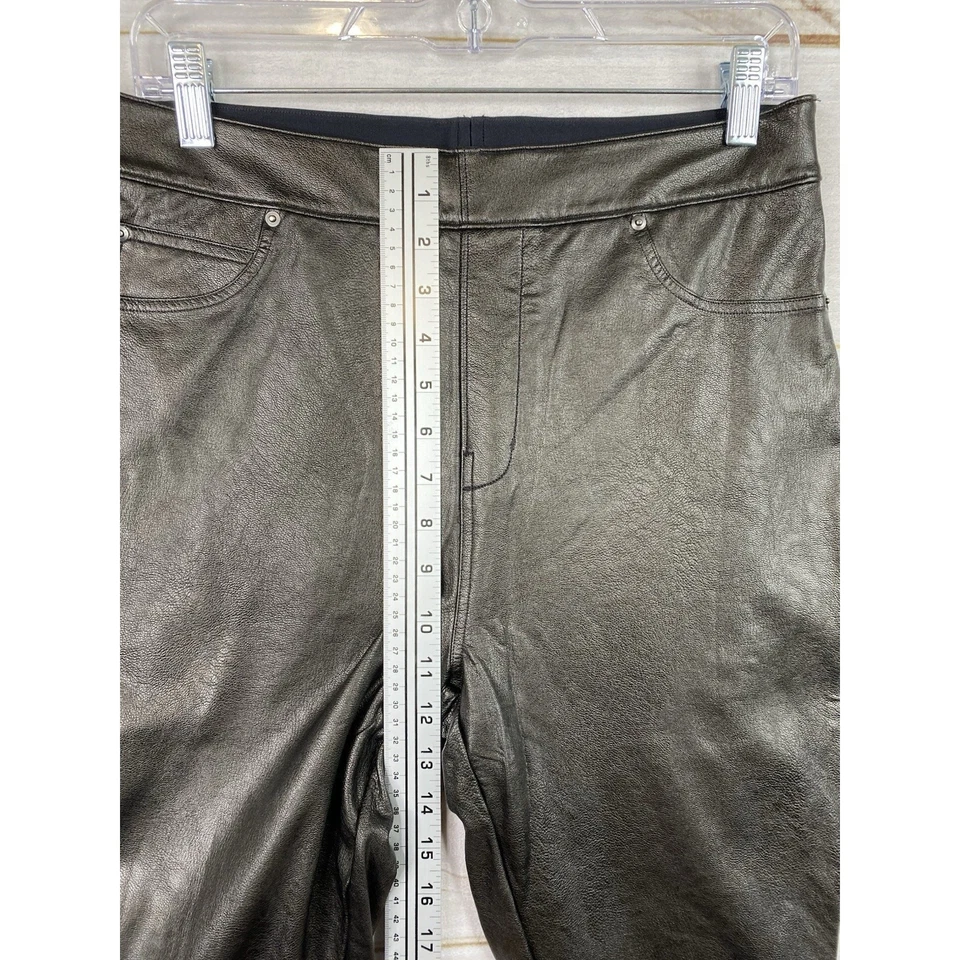 Spanx Leggings Mujer Grande Petite PL Imitación Cuero Negro Ajustado Pull On Moto Pantalón Foto 4 de 4