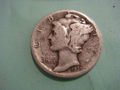 1935 P Mercury Dime Good+ cond,  actual coin in photo