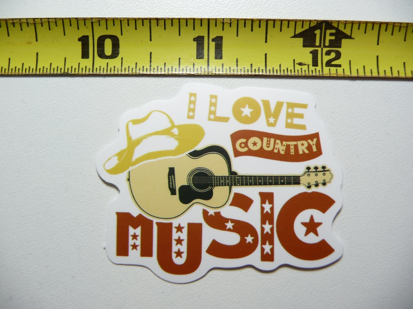 Country Music Fan Cowboy Hat Stars Sticker Decal for Band Dance