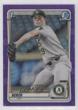 2020 Bowman Draft Chrome Purple Refractor 134/250 Dane Acker #BD-8 11hs