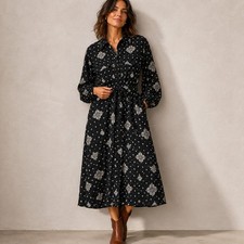 Woolrich x Target Black Bandana Print Utility Midi Dress NWT L 10