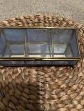 Glass And Brass Jewelry Box Trinket Dish Accents Decor