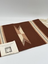 Ursulo V. Ortiz Chimayo Handwoven All-Wool Textile 10x15 in Santa Fe NM