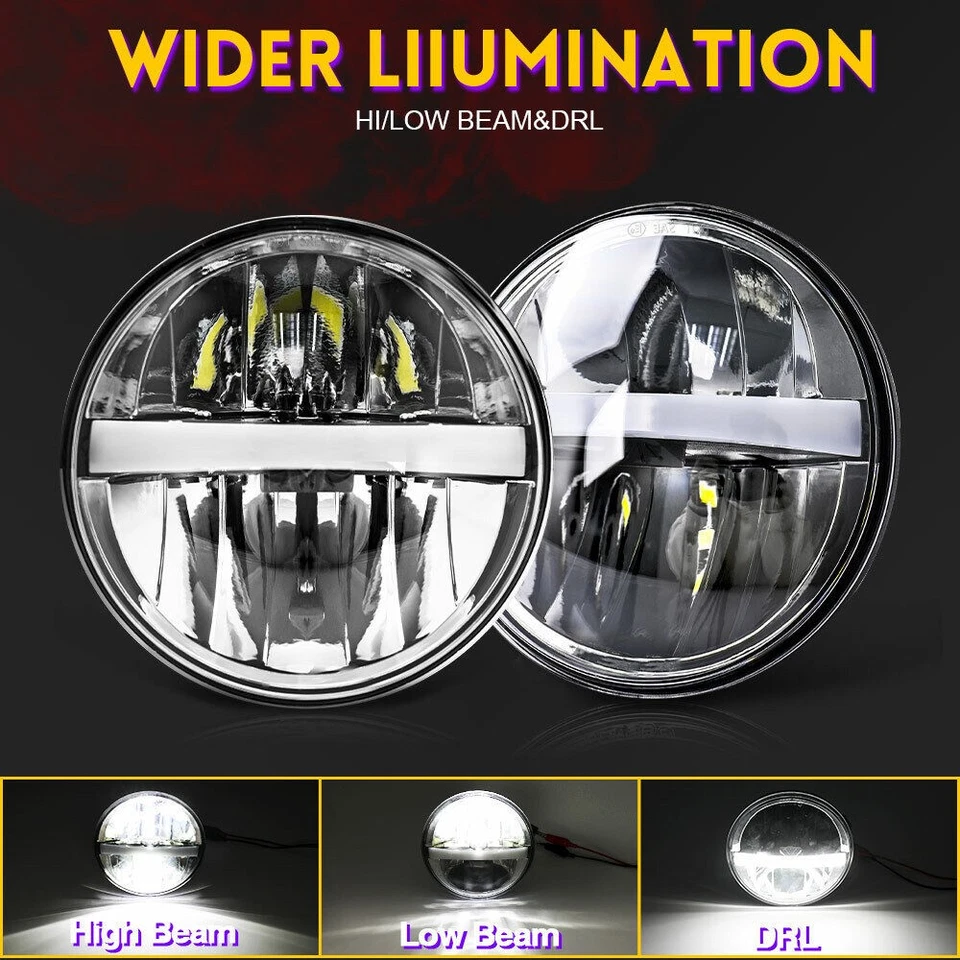 Круглые светодиодные фары для Ford Thunderbird Ranchero 58-1975 1976 4 шт 5,75 5-3/4 дюйма - Изображение 3 из 4