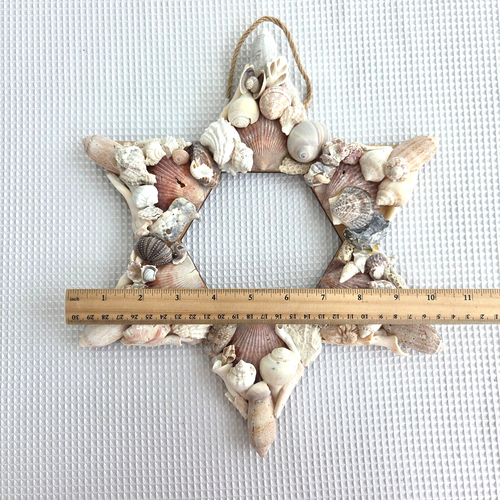 Handmade Beach Six Pointed Seashell Shell Star Wall Hanging INV D - Picture 4 of 17