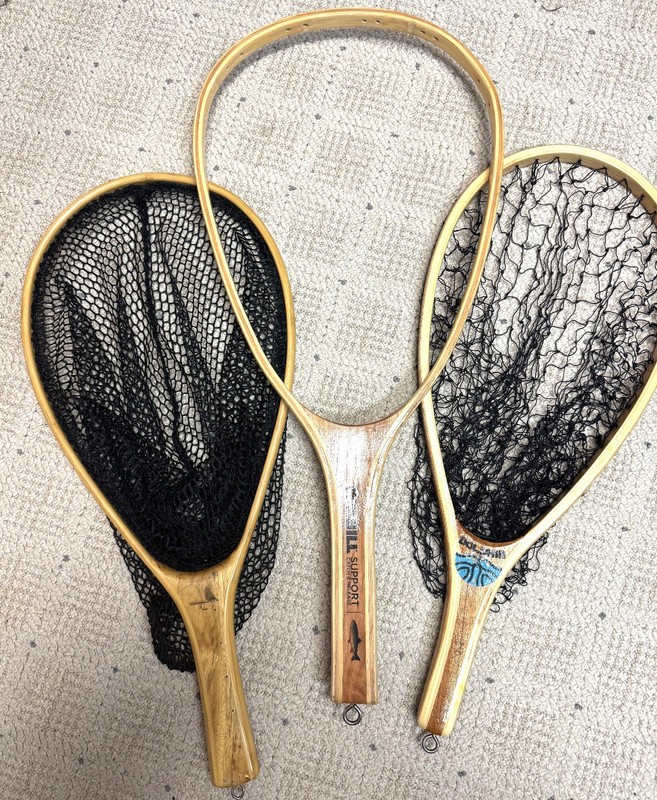Three fish landing nets