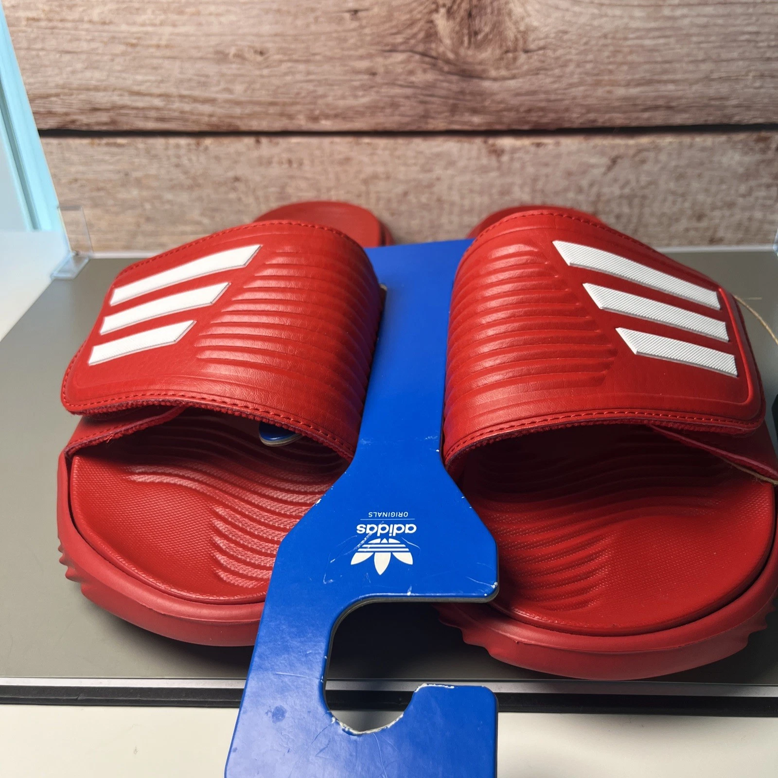 Adidas AlphaBounce 2.0 Slides Uomo Rosso Bianco Uomo 10 Donna 11 Basket