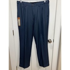 NWT Haggar Mens Blue Classic Fit Pleated Cool 18 Performance Dress Pants 38x32