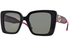 Gucci GG1861S 001 Sunglasses Women's Black/Green/Grey Lens Butterfly Shape 53mm