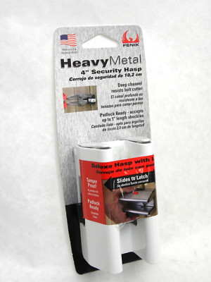 NEW Fenix Heavy Metal Security Hasp 4'' With Latch - White Tamper Proof (HR)