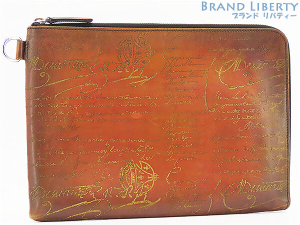 バッグ BERLUTI NINO GM Silver Scritto ClutchBag s-l1200.jpg