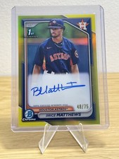 2024 Bowman - Brice Matthews Bowman 1st Yellow Refractor /75 Auto #CPA-BM