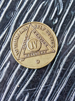 Alcoholics Anonymous 4 Years AA Recovery Medallion Chip Coin Token, | eBay