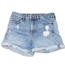 Old Navy O.G. Straight Women's Distressed Denim Shorts Sz 8 High Rise 3" Inseam