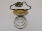 MARJORIE BAER PENDANT NECKLACE STATEMENT MODERNIST ARTISAN MIXED METALS BAER SF
