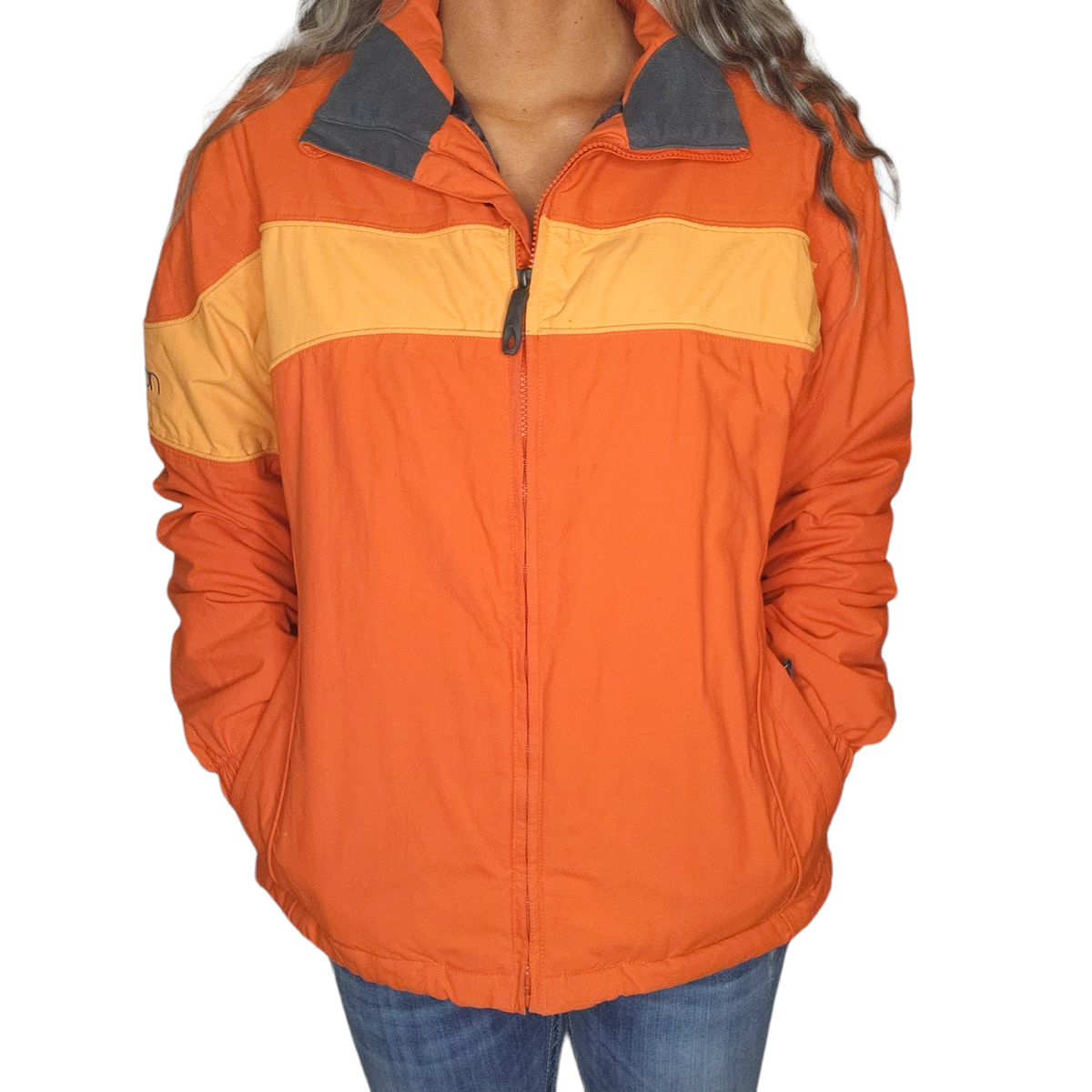 Burton Bright Orange Yellow Snowboard Ski Winter Insulated Snow Jacket Sz L