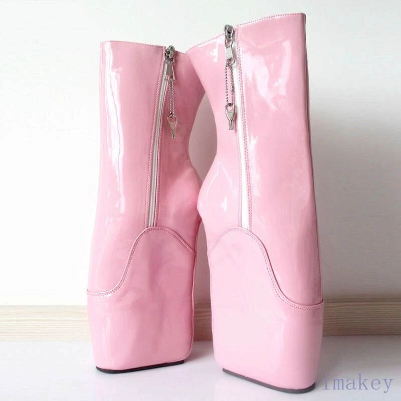 Mujeres Botas de Ballet 18CM Tacones de Cuña Alta Suela de Casco Fetiche Sin Tacón Zapatos Exóticos Foto 4 de 4