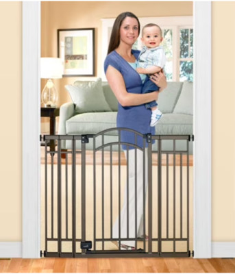 Summer Multi-Use Decorative Extra Tall Walk-Thru Baby Gate Metal Black NIB New