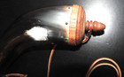 Vintage Steer Powder Horn Hand Nailed Wooden Rim and Leather Strap — photo 6