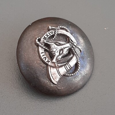 Bouton Ancien Cuivre Loup 25 Mm - Chasse, Vénerie, Équipage - Collection