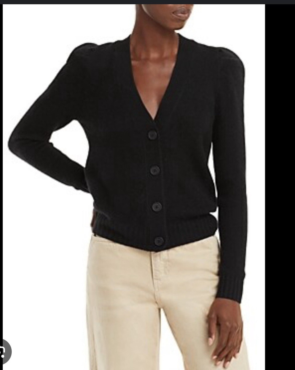 C by Bloomingdales Ply Cashmere Cardigan Sweater Black V-Neck Xl