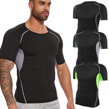 Men's Compression Short Sleeve Sports Running Shirts Fitness Quick Dry T-shirt