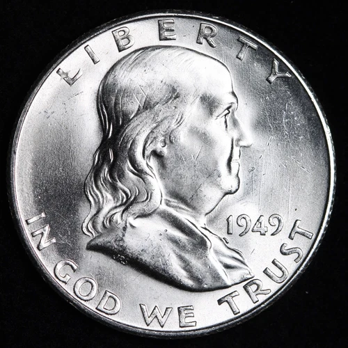 GEM BU UNCIRCULATED UNC MS 1949-S SILVER FRANKLIN HALF DOLLAR BRILLIANT LUSTER