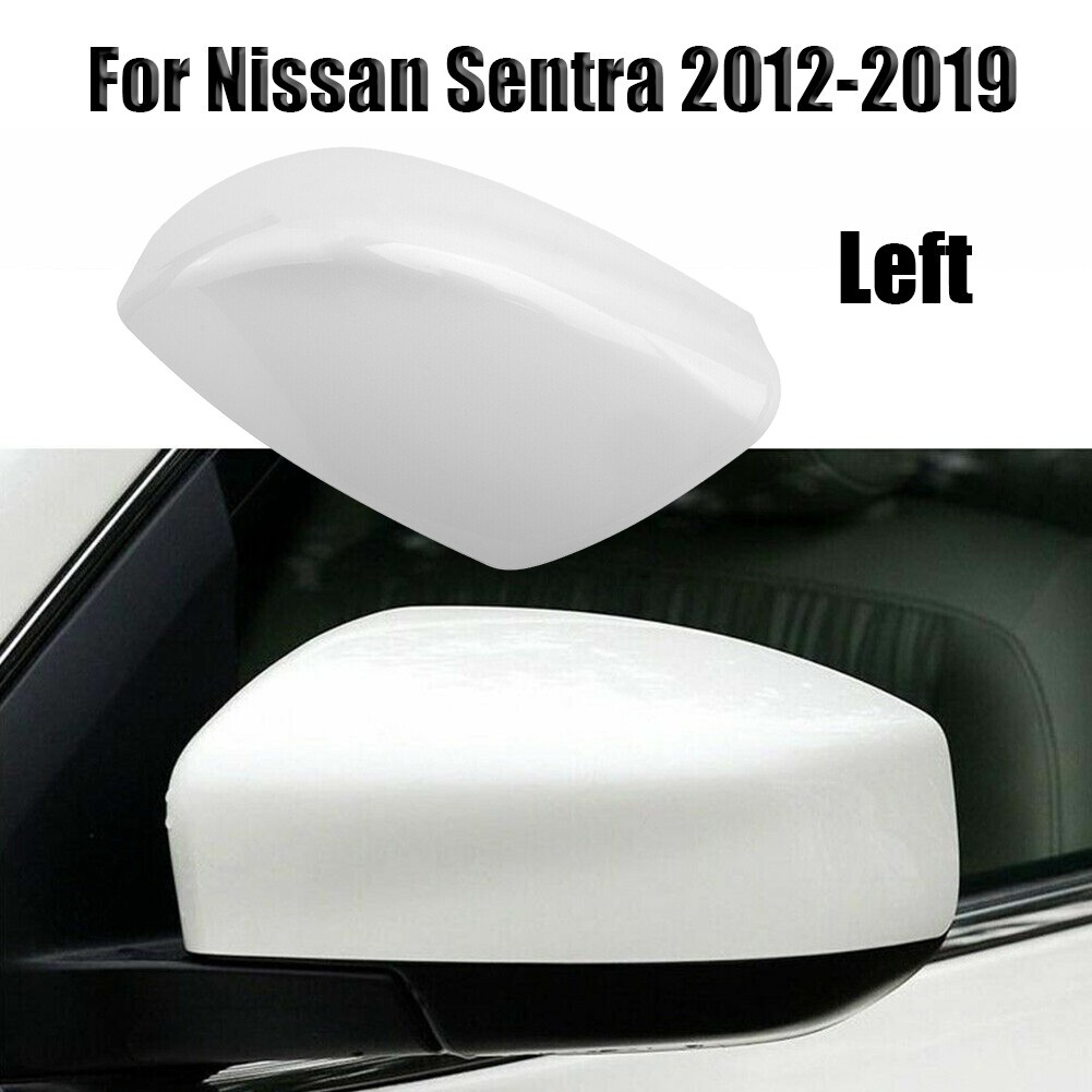 White Left Side Mirror Cover Cap ForNissanSentra 2012-2019 No Signal-Primer .