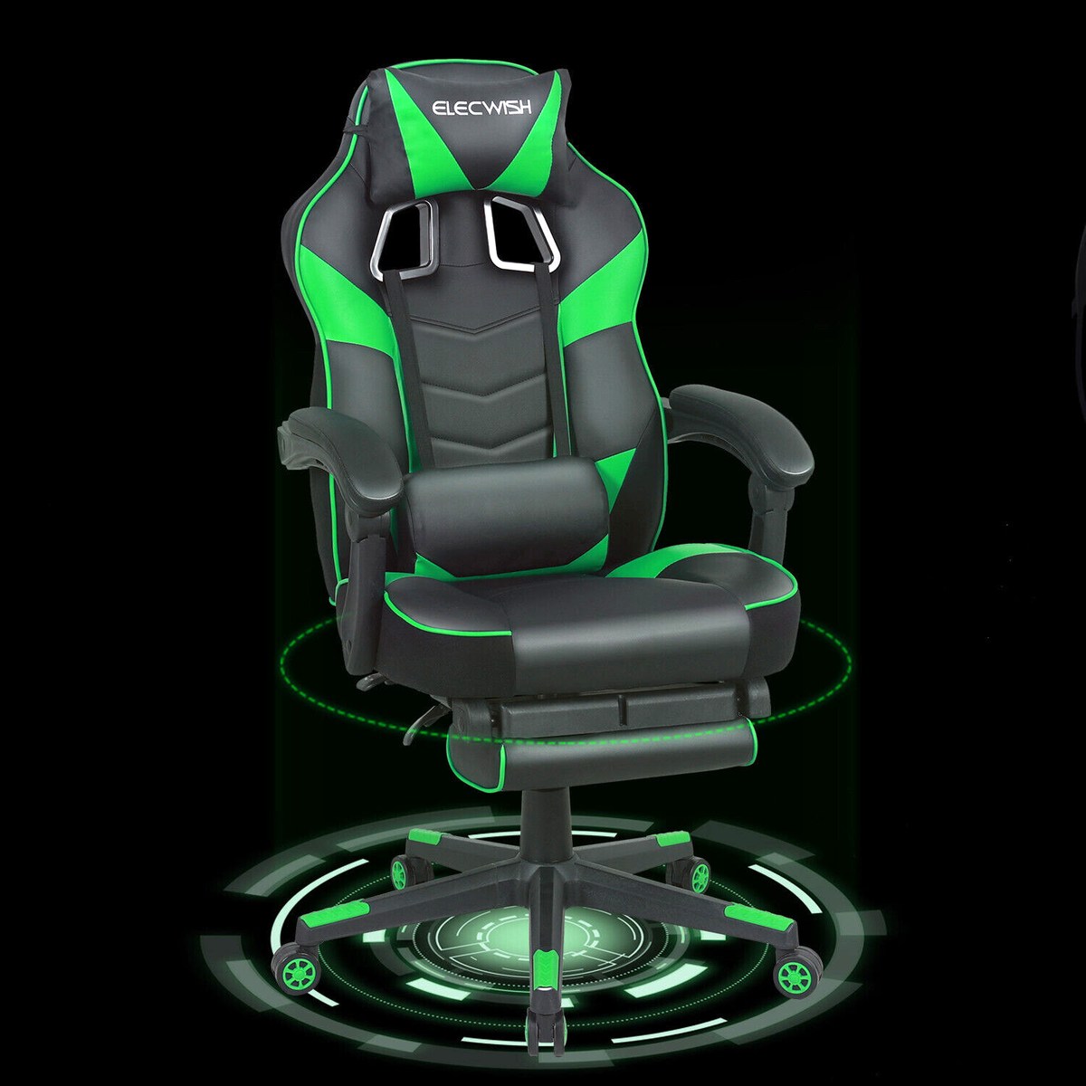 ELECWISH Office Gaming Chair Ergonomic Computer Executive Massage Recliner  Green