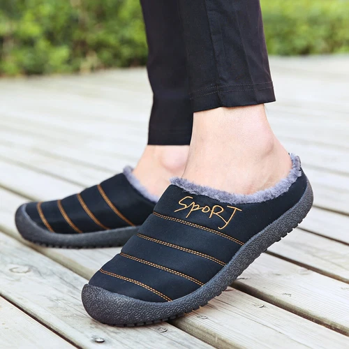 Winter Cotton Slippers Waterproof Plush Lining Warm Men Women Slippers Outdoor- - Picture 23 of 65