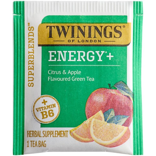 Twinings Superblends Energy+ Citrus & Apple Green Tea Bags - 96/Case - 第 2/4 張圖片