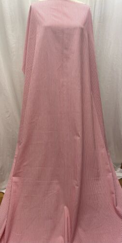 Japanese Pre-Shrunk Oxford Cotton in Pink & White Stripes 2.5 yds only 44" Wide