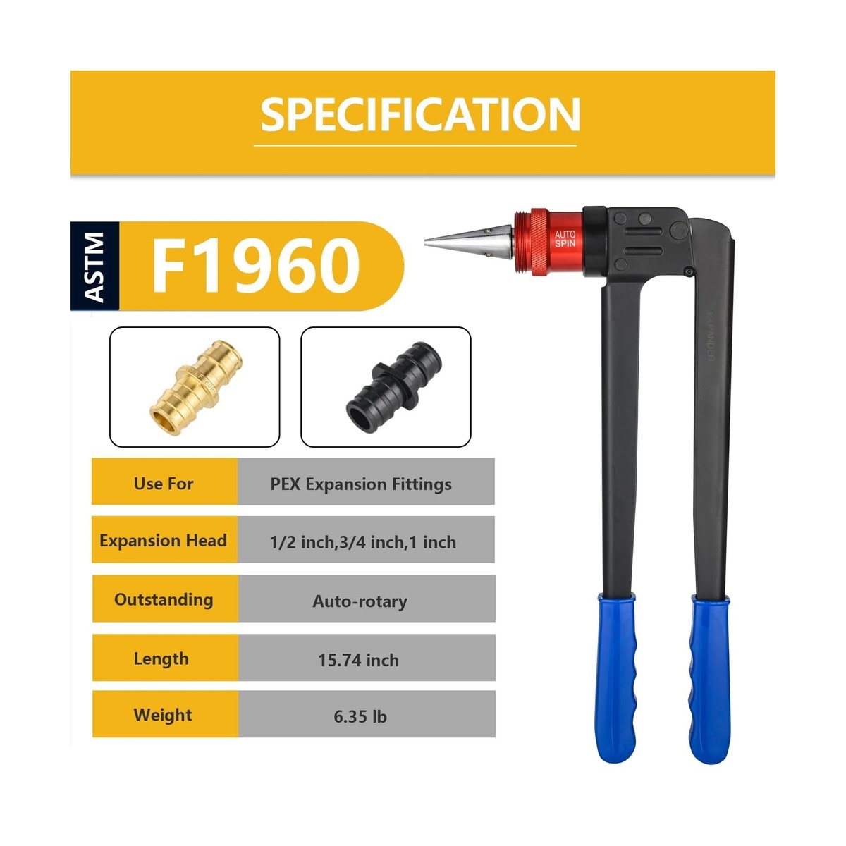 GUOFIS Auto-spin PEX A Expansion Tool, Automatically