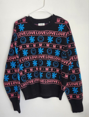 (NEW) Sandro Barnabe Smiley Jacquard Sweater for Woman (Size US 4)