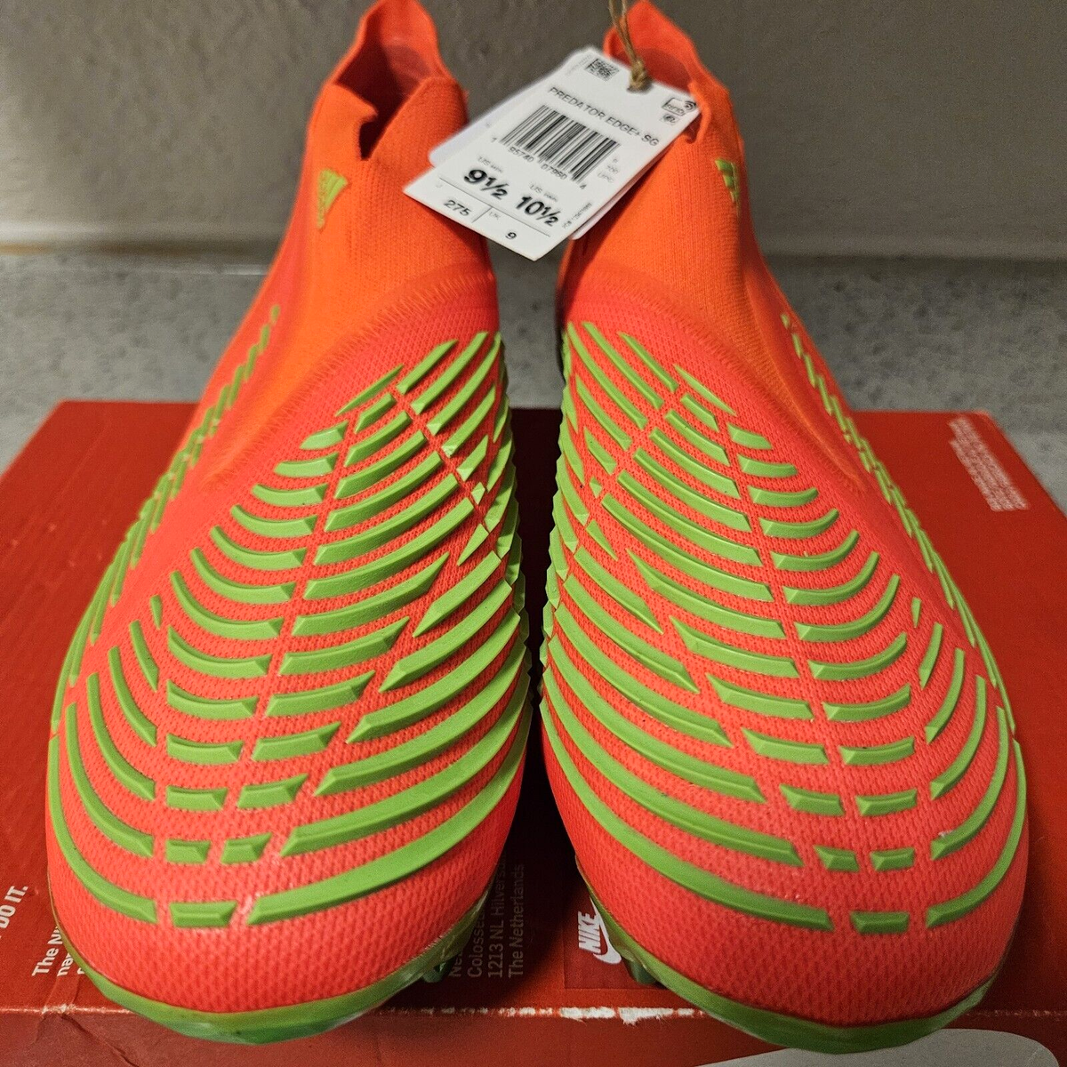 adidas Predator Edge+ SG Soccer Cleats Game Data Pack Solar GW1038 Men Sz 9.5 adidas Predator Edge + SG Game Data - Solar Red/Solar Green  main image 3