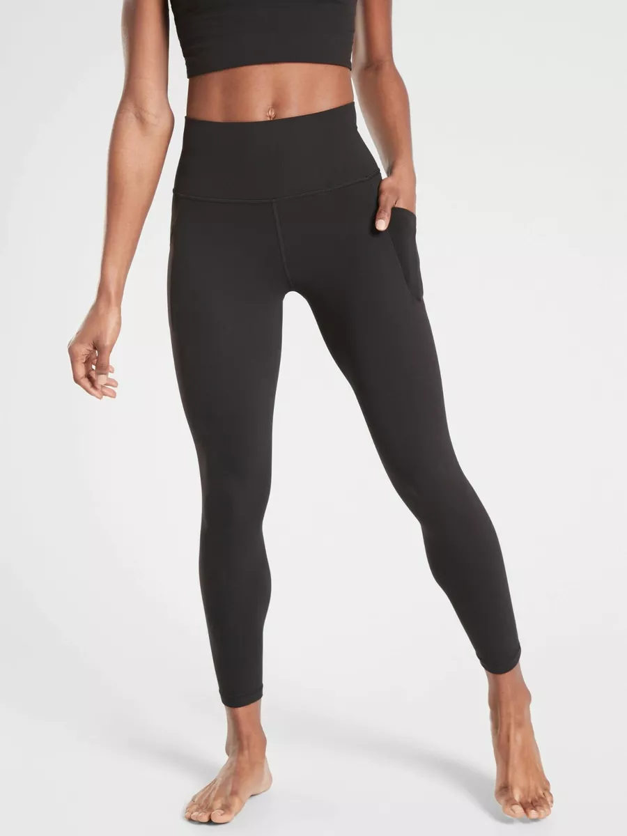 NWT Athleta Salutation Stash Pocket II 7/8 Tight, BLACK SIZE ST