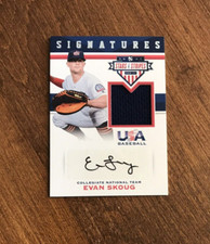 Evan Skoug 2017 USA Baseball Stars Game Jersey Black Ink Auto White Sox TCU /199
